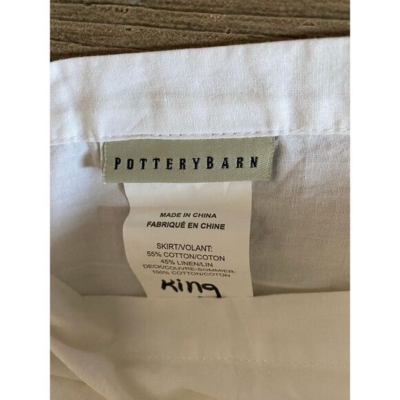 Pottery Barn Mixed Linen King Size Bed Skirt - Picture 2 of 5